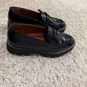 Franco Sarto Glossy Navy Loafers